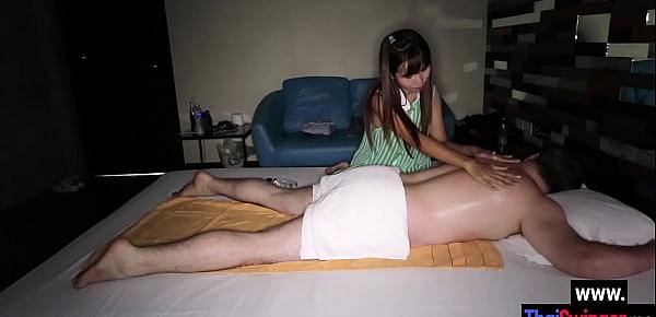  Hot Asian slut Num enjoyed sex on guys dick and she rode it after hot massage
